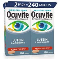 [무료배송]Bausch + Lomb Ocuvite Vitamin & Mineral Supplement Tablets with Lutein, 120 Count Bottle (Pack of 2)