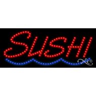 Light Master 11x27x1 inches Sushi Animated Flashing LED Window Sign