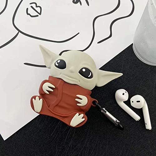  [아마존베스트]YIGEYI Silicone Case Compatible with AirPods 1 & 2, Funny Cute 3D Cartoon Case Cover [Yoda Alien]