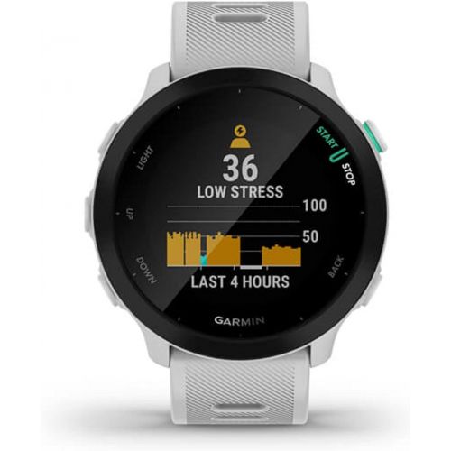 가민 Garmin Forerunner 55, GPS Running Watch with Daily Suggested Workouts, Up to 2 weeks of Battery Life, White