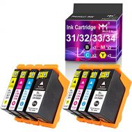 MM MUCH & MORE Compatible Ink Cartridge Replacement fo Dell Series 31/32/33/34 Used for Dell V725W V525W All in One Wireless Inkjet Printers (2 Black + 2 Cyan + 2 Yellow + 2 Magent