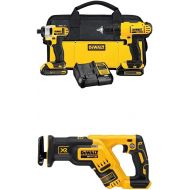 DEWALT DCK240C2 20v Lithium Drill Driver/Impact Combo Kit (1.3Ah) with 20V Max XR Brushless Compact Reciprocating Saw