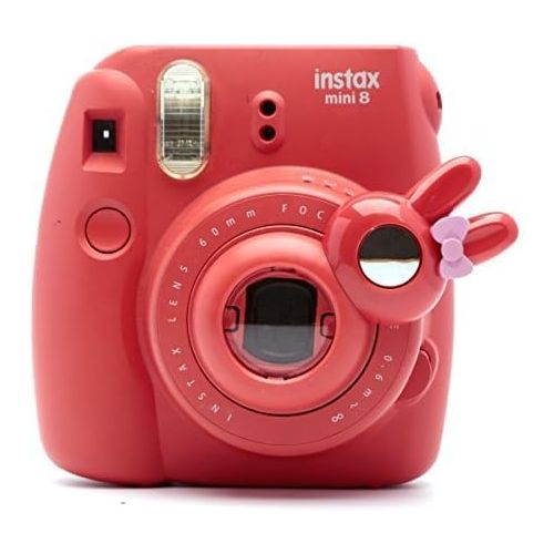  Hellohelio Fujifilm Instax Mini 8 Mini 9 Polaroid PIC-300 Hellokitty Instant Camera - Cute Bunny Selfie and Close Up Lens Shot Mirror (Red Bunny)