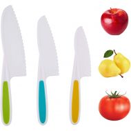[아마존베스트]Brandon-super 3pcs Nylon Kitchen Knife Set, For KnivesFor Fruit, Bread, cake, Salad, Lettuce, Knife, 3 Colors and Different Sizes, Serrated Edge, Without Bisphenol A, Material Aafe