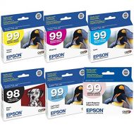 Epson 725 ink Color Multipack ink Inkjet Genuine Cartridges 98/99 with Black, Cyan, Magenta, Yellow, Light Cyan, and Light Magenta for the Epson Artisan 725 Printer Includes: T0981