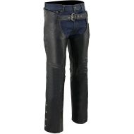 Milwaukee Mens Basic Coin Pocket Leather Chaps (Black, 5X-Large)