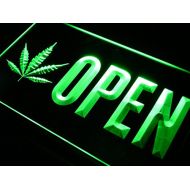 ADVPRO Open Marijuana Hemp Leaf High Life LED Neon Sign Green 24 x 16 st4s64-j791-g