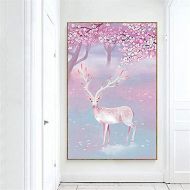 Brand: LucaSng LucaSng 5D DIY Diamond Painting Diamond Set, Moose Cherry Blossoms Full Drill Diamond Painting Embroidery Cross Stitch Painting for Home Nursery, 80 x 120 cm