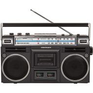 Crosley CT201A-BK Retro Bluetooth Boombox Cassette Player with AM/FM Radio and Bass Boost, Black