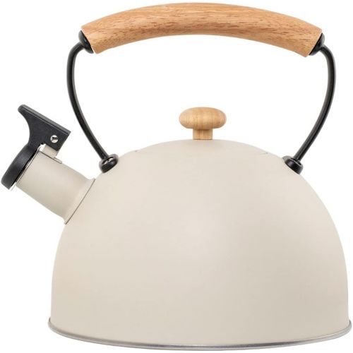  Baoblaze Tea Kettle Stovetop,2.96 Quart Whistling Teapots,Loud Whistle Stainless Steel Tea Pot with Anti Hot Wood Handle for Stove Top,Induction Cooktop
