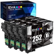 E-Z Ink (TM) Remanufactured Ink Cartridge Replacement for Epson 252 T252 T252120 to use with Workforce WF-7110 WF-7710 WF-7720 WF-3640 WF-3620 Standard Capacity (4 Black) 4 Pack