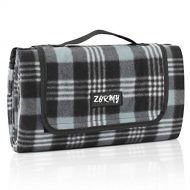 ZORMY Extra Large Picnic Blanket 3 Layers for Waterproof Beach Handy Mat Brown and White Checkered Camping Mat Great for Outdoor Picnic, Beach, Camping, Camping on Grass and Portab