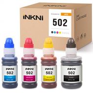 INKNI Compatible Ink Bottle Replacement for Epson 502 T502 Refill Ink ET-2760 ET-4750 ET-4760 ET-3710 ET-3760 ET-2700 ET-2750 ET-3700 ET-3750 ST-2000 ST-3000 Printer (Black,Cyan,Ma