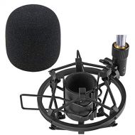 SUNMON SM58S Microphone Shock Mount Holder with Foam Windscreen for Absorbe Vibration and Noise, Pop Filter Suitable for SM58S, SM58 Dynamic Mic