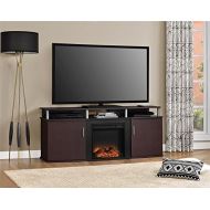 Ameriwood Home Carson Electric Fireplace TV Console for TVs up to 70, ?Cherry