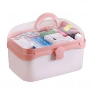 WCJ Transparent Pink Household Medicine Box Medicine Storage Box First Aid Kit Medical Box Dormitory Small Medicine Box (Size : L)