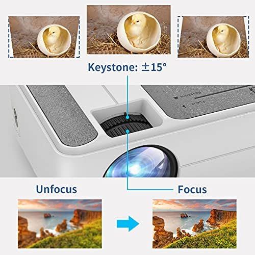  EUG Mini Projector for Outdoor, iOS Android Phone, Wireless HD Projector with WiFi, 1080P YouTube Supported, Portable Video Projector Camping Backyard Movie Nights, Proyector Home Ente