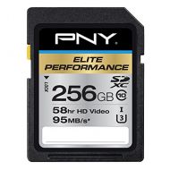 PNY 256GB Elite Performance Class 10 U3 SDXC Flash Memory Card - 95MB/s read, Class 10, U3, 4K UHD, Full HD, UHS-I, Full Size SD