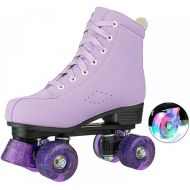 YYW Roller Skates for Women Girls, Cozy Stylish High-top Roller Skates for Beginner, Indoor Outdoor Classic Double-Row Roller Skates
