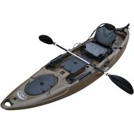 BKC UH-RA220 11.5 Foot Angler Sit On Top Fishing Kayak with Paddles and Upright Chair and Rudder System Included