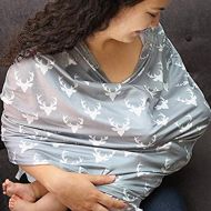 Jazdup Multi-Use Nursing Cover and Infinity Scarf | Stretchy, Cotton Breastfeeding Covers & Scarves | Car Seat Cover & Canopy | Cart and Highchair Covering | Baby Car Seat & Shopping Cart