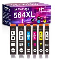 MM MUCH & MORE Much&More Compatible Ink Cartridge Replacement for HP 564XL 564 XL Used for Photosmart 6510 6515 B8550 C309 C309g C410 D5460 Officejet 4610 4622 Deskjet 3521 3526 (6-Pack, 2BK + PB