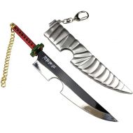 QHWJ Gift Props Sword Prop Keychain Toy Anime Ninja Knife Weapon Prop Katana Toys Model Keyring, for Demon Slayer Uzui Tengen, Katana Samurai Sword Prop Key Chain, 21 cm