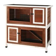 Trixie Pet Products 2-Story Rabbit Hutch, Medium, Brown/White