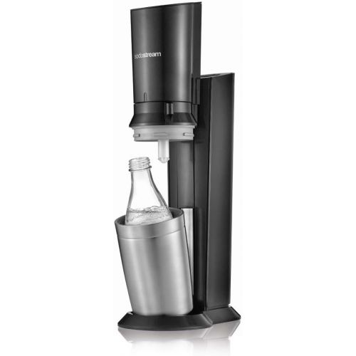 소다스트림 SodaStream Crystal 2.0 Wassersprudler-Set Promopack mit CO2-Zylinder, 2x Glaskaraffen, 2x Trinkglasern, 6x Sirupproben, titan