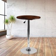 Flash Furniture 23.5 Round Adjustable Height Rustic Pine Wood Table (Adjustable Range 26.25 35.5)