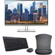 HP EliteDisplay E273 27 Inch 1920 x 1080 (1FH50A8#ABA) Full HD IPS LED Backlit Monitor Bundle with HDMI, VGA, DisplayPort, Gel Mouse Pad, and MK270 Wireless Keyboard and Mouse Comb