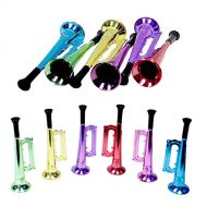 [아마존베스트]Kicko Metallic Trumpet Toys - 12 Pack - Assorted Colors - Shiny Plastic Horns for Kids, Party Favors, Music Class, Pretend Play, Stage Props, Christmas Gifts - 6 Inches