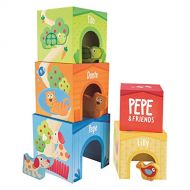Hape Deluxe 9-Piece Playful Friends Nesting and Stacking Toy Blocks