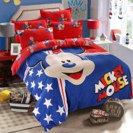 ATUSY Bedding Sets|Mickey Mouse Minnie Children Bedding Set Queen Full Single Size Cover Flatsheet...