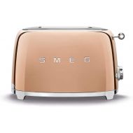 Smeg TSF01RGUS Limited Edition 50s Retro Style Aesthetic 2 Slice Toaster Rose Gold, Copper