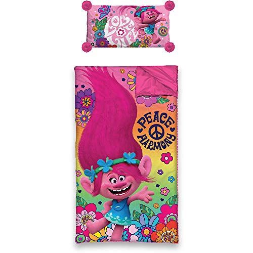  [아마존베스트]DreamWorks Trolls Movie Kids Sleeping Bag and Pillow Slumber Set