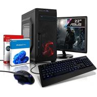 [아마존베스트]Shinobee Complete PC Entry Gaming/Multimedia 10 Core (4C + 6G) Computer with 3 Year Warranty | AMD A10 9700 Quad 3.8 GHz | 16GB DDR4 | 256GB SSD + 1TB | 6 Core Graphics Radeon | 22 ASUS | W