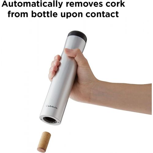  [아마존베스트]Rabbit Automatic Electric Corkscrew Wine Bottle Opener, One Size, Silver