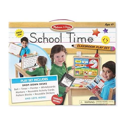  Melissa & Doug School Time Play Set +Free Scratch Art Mini-Pad Bundle (8514)