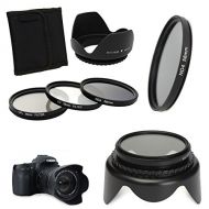 Unknown 58mm UV CPL ND4 Circular Polarizing Filter Kit Set + Lens Hood for Canon Camera