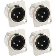 [아마존베스트]Adam Hall Connectors 7838-set of 4 XLR recessed socket male/male 3-pin D-type silver recessed plug