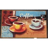 The Pecan Man COFFEE CUP & BEANS , PRINTED KITCHEN RUG (non skid back) ,1Pcs 18x30