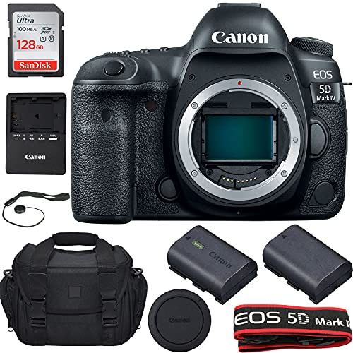  Canon Intl. Canon EOS 5D Mark IV DSLR Camera (Body Only) Starter kit, Bundle with 128Gb Memory Card + Gadget Bag