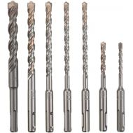 BOSCH 7 Piece Carbide-Tipped SDS-plus Rotary Hammer Drill Bit Set with Storage Case HCK001, Gray