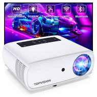 TOPVISION Projector, WiFi Bluetooth Projector, 9500L Native 1080P Outdoor Movie Projectors with Touch Screen, 350 Home Video Projector Compatible with TV Stick, HDMI, AV, USB, PS4, Phone
