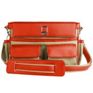 Lencca Orange Beige Canvas Camera Carryall Shoulder Bag Suitable for Nikon D3500 D5600 D850 D7500 D780 D750