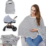 LUCINE Baby Nursing Cover & Nursing Poncho - Multi Use Cover for Baby Car Seat Canopy, Shopping Cart Cover, Stroller Cover, 361° Full Privacy Breastfeeding Coverage, Baby Shower Gifts for