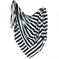 Large Premium Knit Baby Swaddle Receiving Blanket Black and WhiteClassic by Copper Pearl