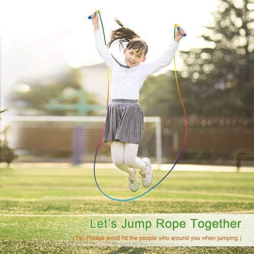  [아마존베스트]OTraki Childrens Adjustable Skipping Rope, 200 cm Skipping Rope with Wooden Handle & Cotton Rope, Jump Rope for Boys & Girls for Fitness, Playing & Promoting Bone Development, Pack