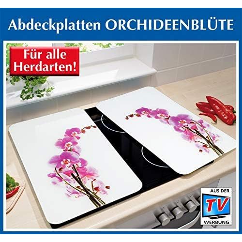  [아마존베스트]Wenko 2521433500 Hob Covers Universal Set of 2 Orchid Blossom